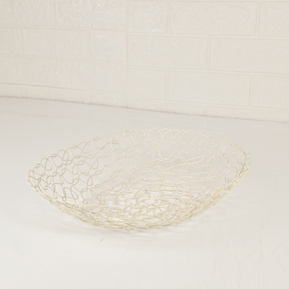 IRON OVAL WHITE TRAY - Oriental Flowers