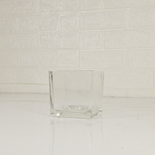 GLASS SQUARE VASE - Oriental Flowers