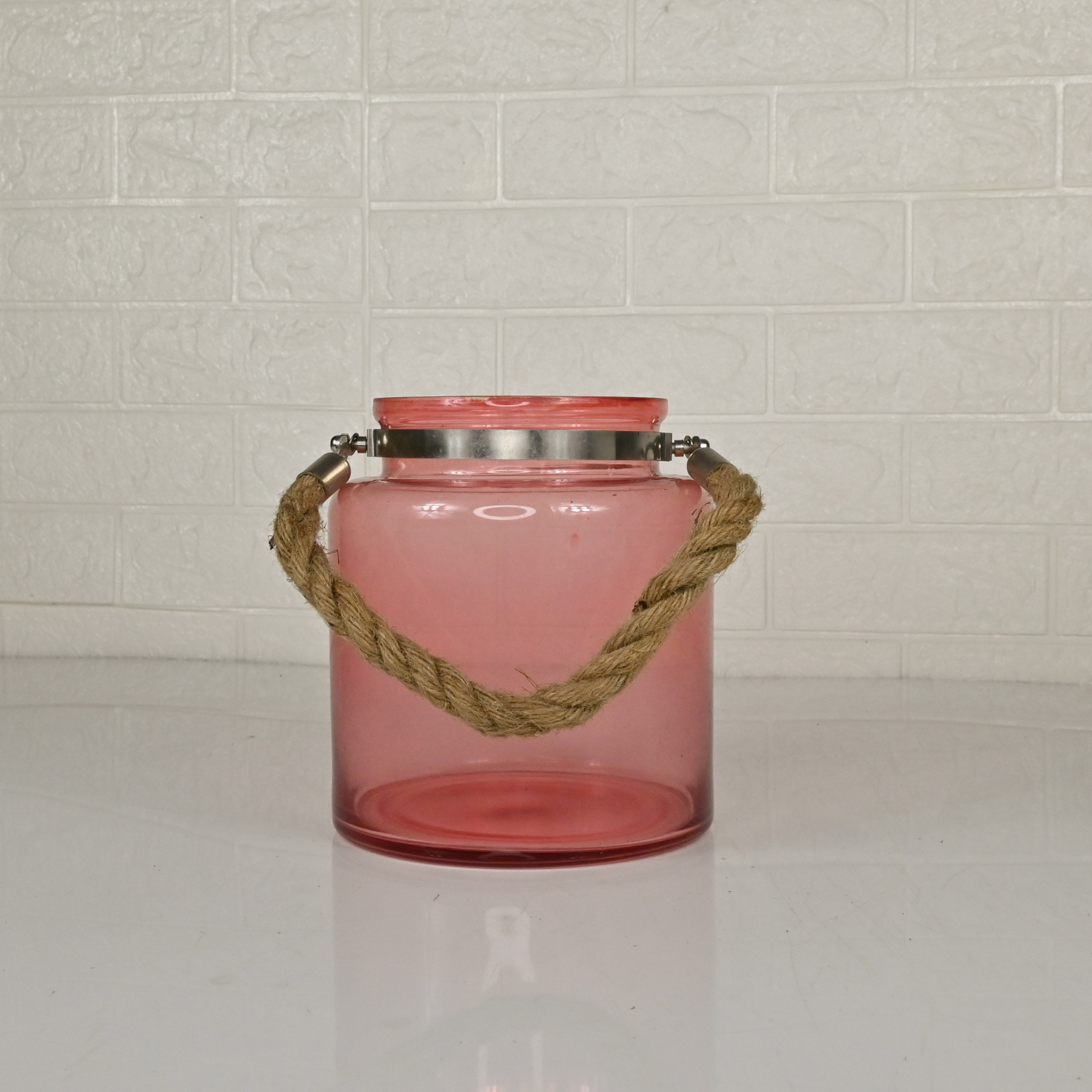 PINK JAR GLASS VASE - Oriental Flowers