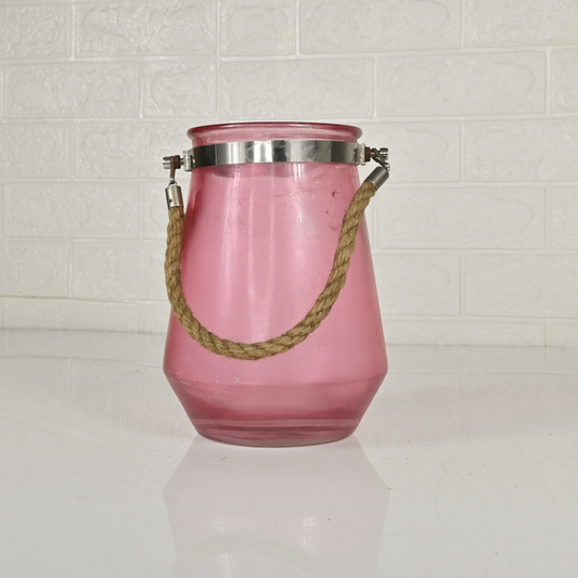 PINK JAR GLASS VASE - Oriental Flowers