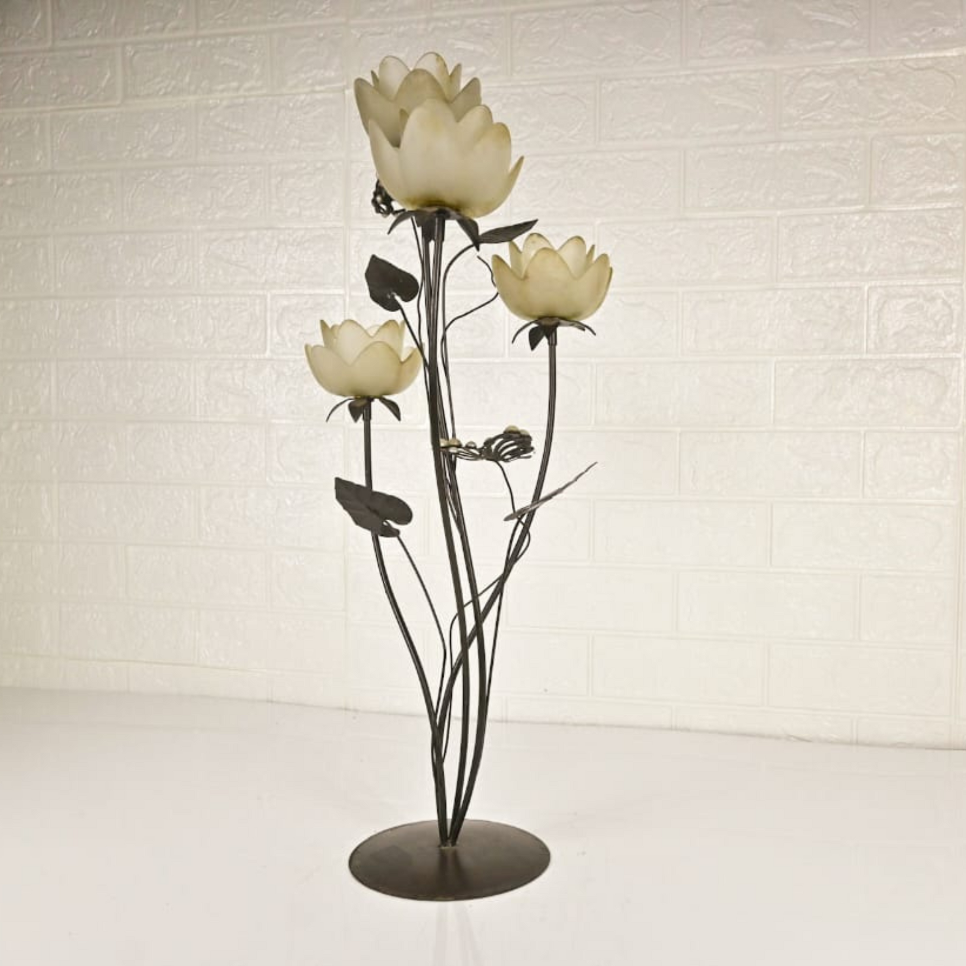 IRON CANDLE STAND - Oriental Flowers