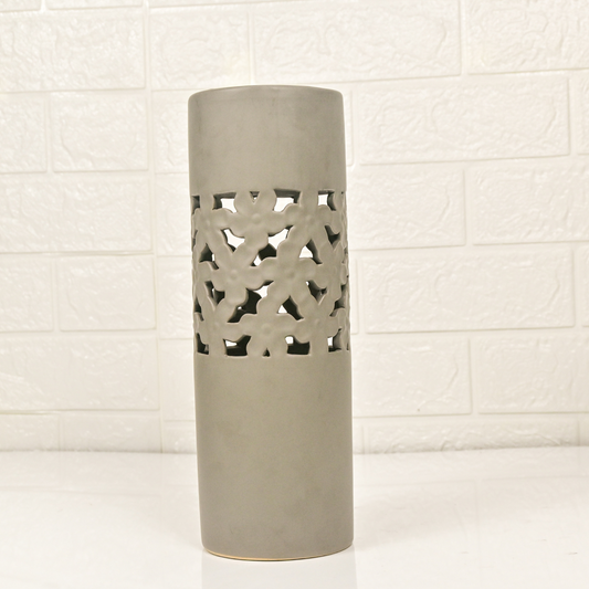 CERAMIC LONG VASE - Oriental Flowers