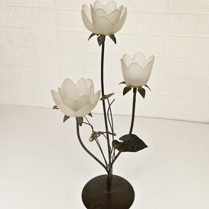 IRON CANDLE STAND - Oriental Flowers