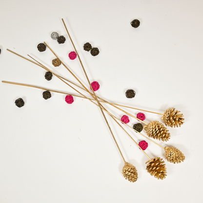 ORIENTAL FLOWERS PINE CONE STICK (PACK OF 10) - Oriental Flowers