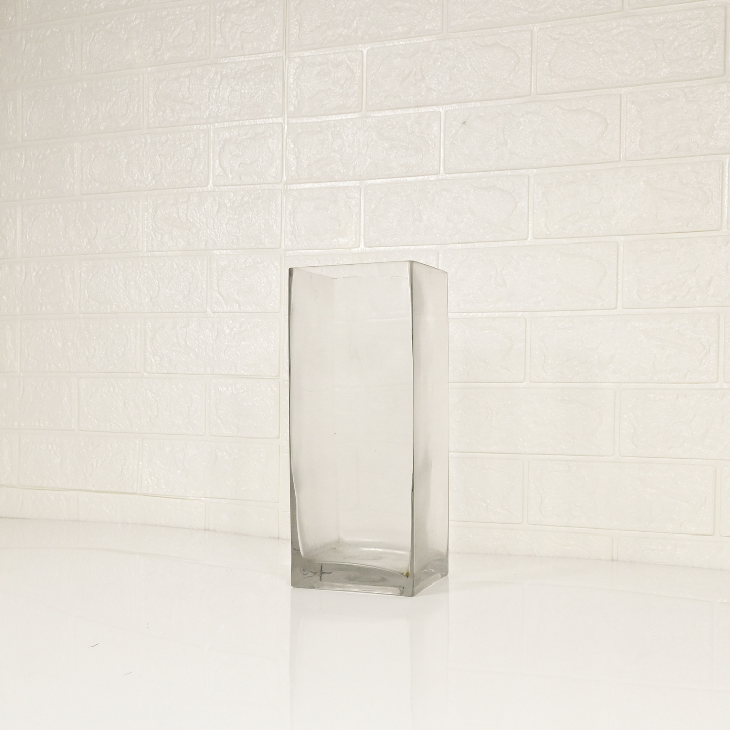 GLASS SQUARE VASE - Oriental Flowers