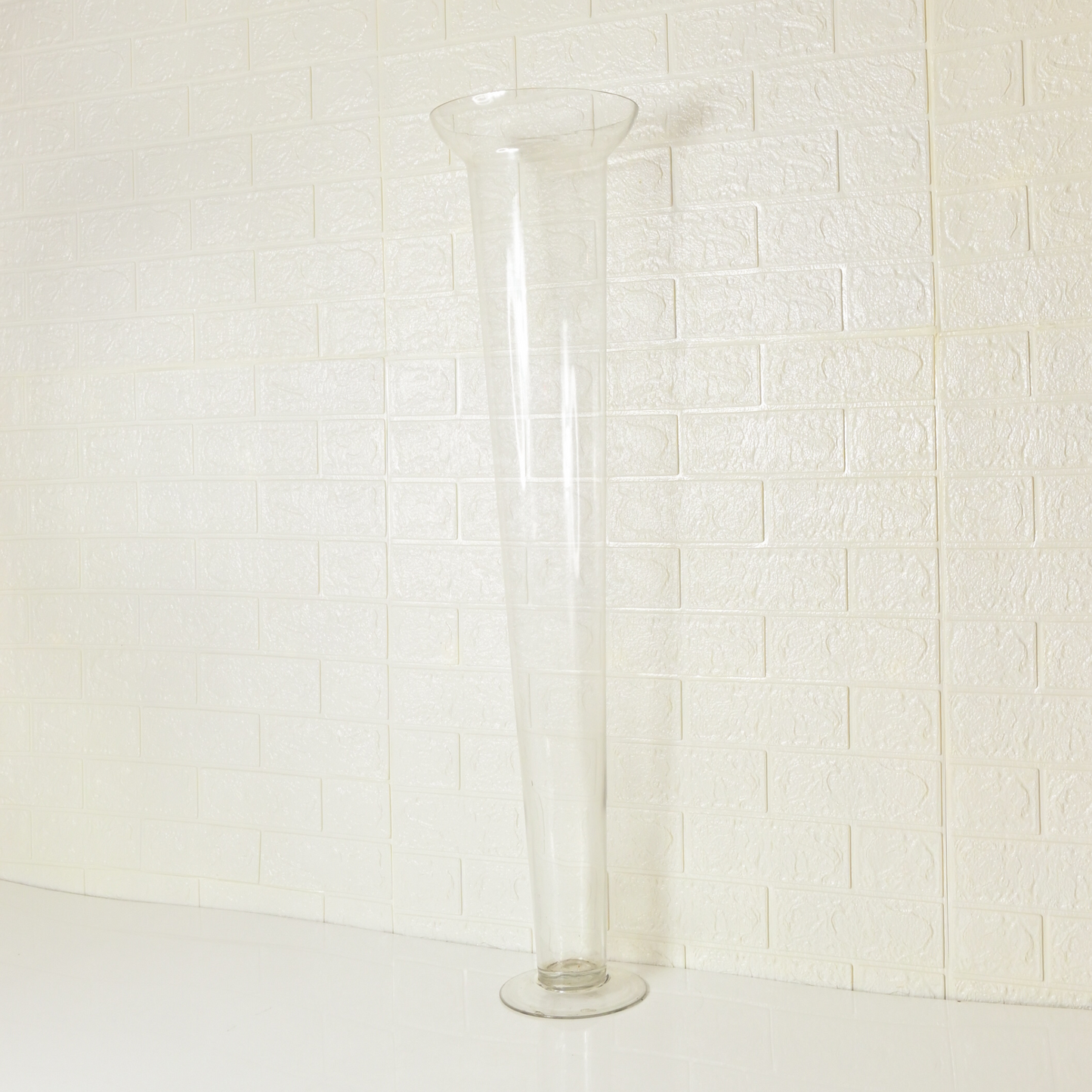 GLASS LONG VASE - Oriental Flowers