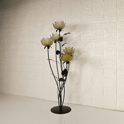 IRON CANDLE STAND - Oriental Flowers