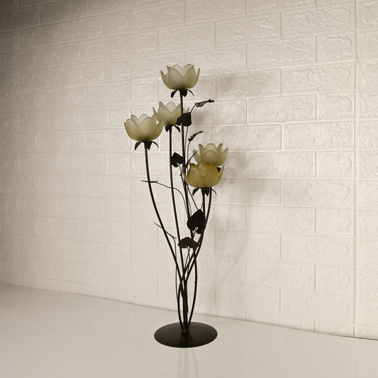 IRON CANDLE STAND - Oriental Flowers