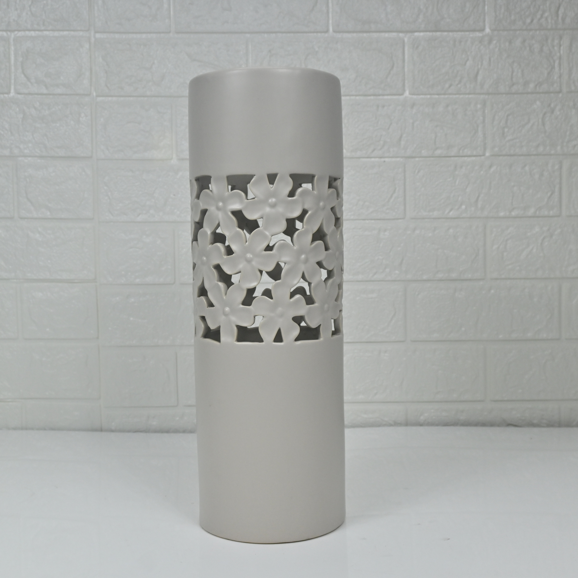 CERAMIC LONG VASE - Oriental Flowers