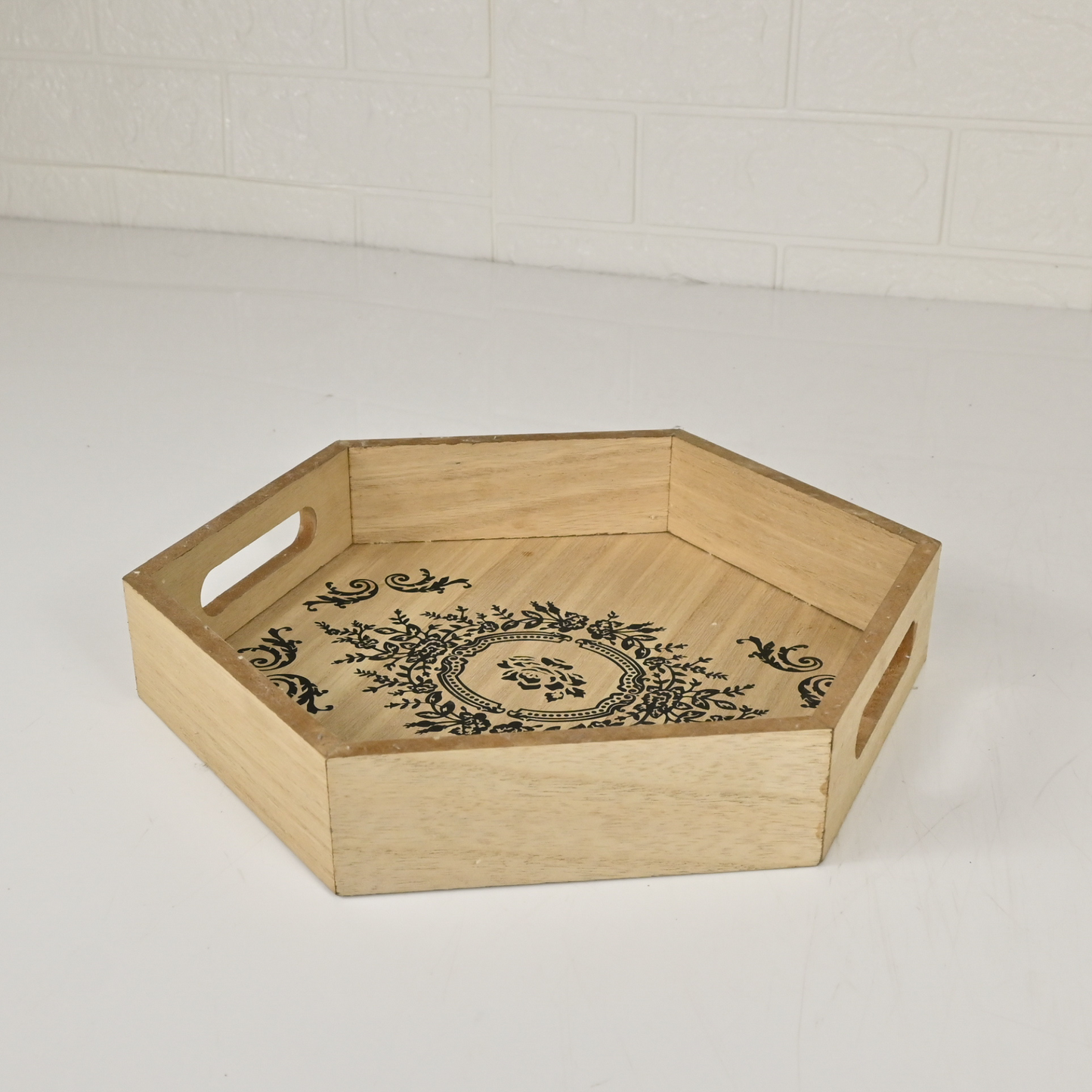 WOOD TRAY - Oriental Flowers