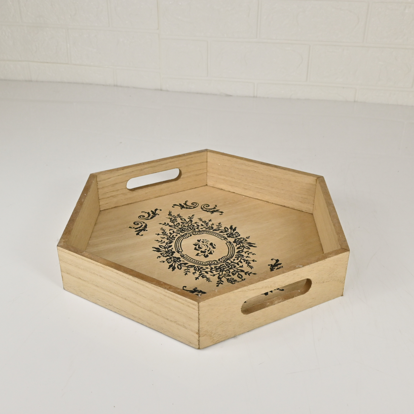 WOOD TRAY - Oriental Flowers